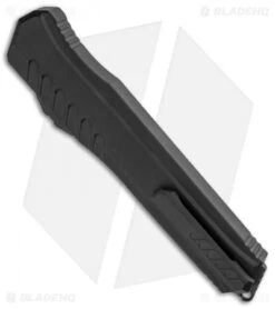 Microtech Cypher D/E OTF Auto Knife Tactical (4" Black Serr) 242M-D3T -Blade HQ Shop Microtech Cypher DE Tactical Black Serr 242M D3T BHQ 94128 jr side