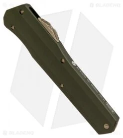 Microtech Cypher S/E OTF Automatic Knife Smooth OD Green (4" Katana) 241-1KAOD -Blade HQ Shop Microtech Cypher SE OD Green Katana BHQ 85496 er spine