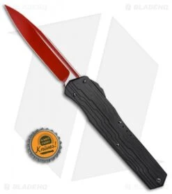 Microtech Cypher S/E OTF Automatic Knife Black (4" Red) 241-1SL -Blade HQ Shop Microtech Cypher SE SL OTF Black Red 241 1SL BHQ 77381 jr bottlecap