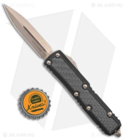 Microtech Daytona D/E OTF Auto Knife Carbon Fiber (3.25" Bronze) 126-13 CFIS -Blade HQ Shop Microtech Daytona DE CF Bronzed Standard 126 13 CFIS BHQ 146605 jr bottlecap