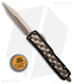 Microtech Daytona D/E OTF Auto Knife Bubble Ti Inlay/Alum (3.25" Bronzed) -Blade HQ Shop Microtech Daytona DE OTF AK Bubble Ti Inlay Alum 3in Bronzed BHQ 181081 td size