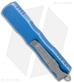 Microtech Dirac D/E OTF Automatic Knife Distressed Blue (3" Apoc) -Blade HQ Shop Microtech Dirac DE OTF Distressed Blue Apocalyptic BHQ 131513 jr side
