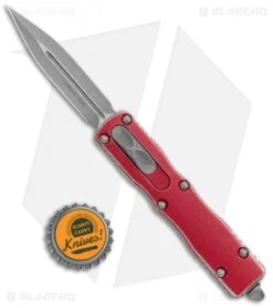 Microtech Dirac D/E OTF Automatic Knife Distressed Red (3" Apoc) -Blade HQ Shop Microtech Dirac DE OTF Distressed Red Apocalyptic BHQ 131514 jr bottlecap
