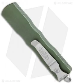 Microtech Dirac Dagger OTF Automatic Knife OD Green (2.88" Stonewash) 225-10 OD -Blade HQ Shop Microtech Dirac Dagger OTF Auto OD Green SW 225 10OD BHQ 112140 jr side