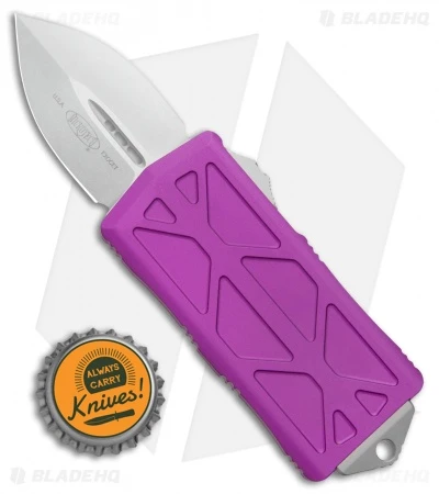 Microtech Exocet Dagger CA Legal OTF Automatic Knife Violet (1.9" Stonewash) 6 Microtech Exocet Dagger CA Legal OTF Automatic Knife Violet (1.9" Stonewash) - Image 4