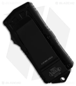 Microtech Exocet CA Legal OTF Auto Knife Black (1.9" Black Double Serrated) -Blade HQ Shop Microtech Exocet CA Legal OTF Auto Knife Black 1.9 in Black Double Serrated BHQ 181702 hd side