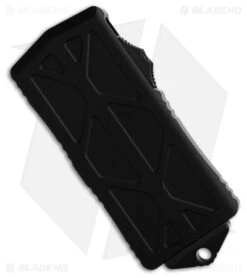 Microtech Exocet CA Legal OTF Auto Knife Black (1.9" Black Double Serrated) -Blade HQ Shop Microtech Exocet CA Legal OTF Auto Knife Black 1.9 in Black Double Serrated BHQ 181702 hd spine