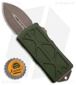 Microtech Exocet D/E Automatic Knife OD Green (1.9" Bronze Apocalyptic) -Blade HQ Shop Microtech Exocet DE AK OD Green 1in Bronze Apocalyptic BHQ 178244 td size