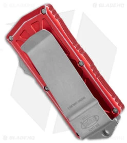 Microtech Exocet Dagger OTF Automatic Knife Distressed Red (1.9" Apocalyptic SW) -Blade HQ Shop Microtech Exocet Dagger CA Legal OTF Auto Distressed Red Apocalypitc BHQ 178734 jr side