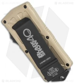 Microtech Exocet Dagger CA Legal OTF Automatic Knife Gold (1.9" Black) 157-1BSE -Blade HQ Shop Microtech Exocet Dagger CA Legal OTF Auto Gold Black 157 1BSE BHQ 134038 jr side