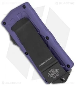 Microtech Exocet Dagger CA Legal OTF Automatic Knife Purple (1.9" Black) 157-1PU -Blade HQ Shop Microtech Exocet Dagger CA Legal OTF Auto Purple Black 157 1PU BHQ 104913 jr side