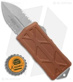 Microtech Exocet Dagger CA Legal OTF Automatic Knife Tan (1.9" Apocalyptic Serr) -Blade HQ Shop Microtech Exocet Dagger CA Legal OTF Auto Tan Apocalypitc Serr 157 11APTA BHQ 122453 jr bottlecap