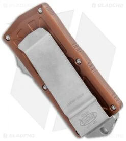 Microtech Exocet Dagger CA Legal OTF Automatic Knife Tan (1.9" Apocalyptic Serr) -Blade HQ Shop Microtech Exocet Dagger CA Legal OTF Auto Tan Apocalypitc Serr 157 11APTA BHQ 122453 jr side