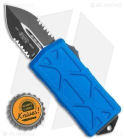 Microtech Exocet Dagger CA Legal OTF Automatic Knife Blue (1.9" Black Serr) -Blade HQ Shop Microtech Exocet Dagger CA Legal OTF Automatic Knife Blue 1.9in Black Serr 157 2BL BHQ 115734 LS Bottlecap