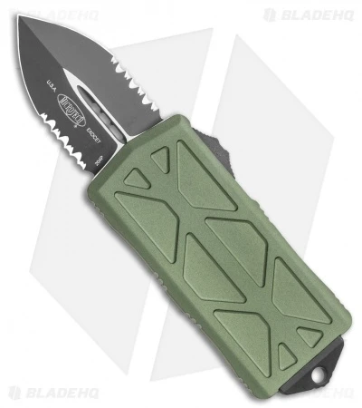 Microtech Exocet Dagger CA Legal OTF Automatic Knife OD Green (1.9" Black Serr) 3 Microtech Exocet Dagger CA Legal OTF Automatic Knife OD Green (1.9" Black Serr)
