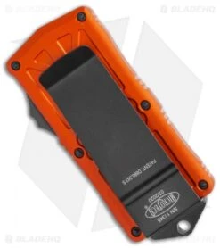 Microtech Exocet Dagger CA Legal OTF Automatic Orange (1.9" Black Serr) 157-2OR -Blade HQ Shop Microtech Exocet Dagger CA Legal OTF Automatic Orange 1.9in Black Serr 157 2 OR BHQ 115648 LS Side