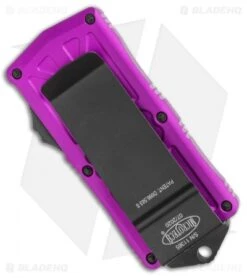 Microtech Exocet Dagger CA Legal OTF Automatic Violet (1.9" Black Serr) 157-2 VI -Blade HQ Shop Microtech Exocet Dagger CA Legal OTF Automatic Violet 1.9in Black Serr 157 2 VI BHQ 115649 LS Side