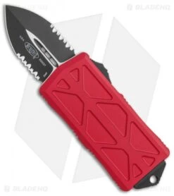 Microtech Exocet Dagger CA Legal OTF Automatic Red (1.9" Black Serr) 157-2 RD