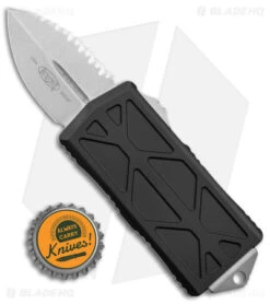 Microtech Exocet Dagger OTF Automatic Knife Black (1.9" SW Fully Serr) 157-12 -Blade HQ Shop Microtech Exocet Dagger OTF Auto Black SW Full Serr BHQ 144592 jr bottlecap