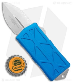Microtech Exocet Dagger OTF Automatic Knife Blue (1.9" SW Full Serrated) -Blade HQ Shop Microtech Exocet Dagger OTF Auto Blue SW Full Serrated BHQ 175372 jr bottlecap