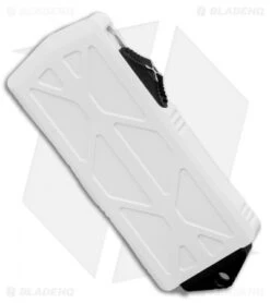 Microtech Exocet Tanto Stormtrooper CA Legal OTF Automatic Knife (1.9" White) -Blade HQ Shop Microtech Exocet Storm Trooper CA Legal OTF Automatic Knife Tanto 1.9 White BHQ 134518 LS Spine