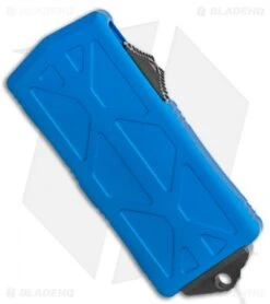 Microtech Exocet Tanto T/E CA Legal OTF Automatic Blue (1.9" Black) 158-1BL -Blade HQ Shop Microtech Exocet Tanto T E CA Legal OTF Automatic 1.9 158 1BL BHQ 117653 LS Spine