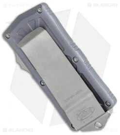 Microtech Exocet Tanto T/E CA Legal OTF Automatic Gray (1.9" Stonewash) -Blade HQ Shop Microtech Exocet Tanto TE CA Legal OTF Auto Gray SW 158 10GY BHQ 116140 jr side