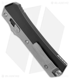 Microtech Glykon Signature Series OTF Auto Knife Black Aluminum + Ti (3.75" SW) -Blade HQ Shop Microtech Glykon DE OTF Auto Black SW BHQ 174403 jr side