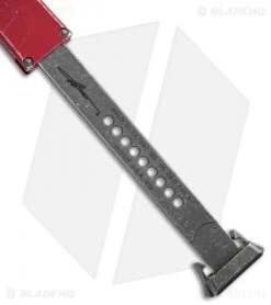 Microtech Halo VI Hellhound OTF Knife Red Distressed (4.4" Apocalyptic) -Blade HQ Shop Microtech Halo VI Hellhound OTF Red Distressed Apocalyptic 519 10DRD BHQ 93007 jr pull