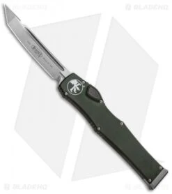 Microtech Halo VI Tanto OTF Automatic Knife OD Green (4.4" Stonewash) 250-10OD
