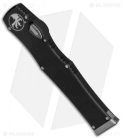 Microtech Halo VI Tanto OTF Automatic Knife Black (4.4" Satin) 250-4 -Blade HQ Shop Microtech Halo VI Tanto OTF Black Satin 250 4 BHQ 84173 jr spine