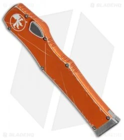 Microtech Halo VI Tanto OTF Knife Orange Distressed (4.4" Apocalyptic) -Blade HQ Shop Microtech Halo VI Tanto Orange Distressed Apocalyptic 250 10DOR BHQ 93726 jr spine