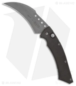 Microtech Hawk Automatic Knife Black Aluminum (4" Bead Blasted ATS-34)