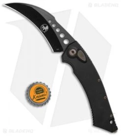 Microtech Signature Series Hawk Automatic Knife Black DLC (4" Black) -Blade HQ Shop Microtech Hawk Auto Black DLC Signature Series Black 166 1DLCS BHQ 103385 jr bottlecap