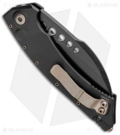 Microtech Signature Series Hawk Automatic Knife Black DLC (4" Black) -Blade HQ Shop Microtech Hawk Auto Black DLC Signature Series Black 166 1DLCS BHQ 103385 jr side