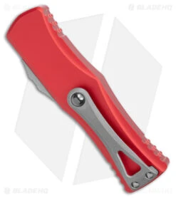 Microtech Hera D/E OTF Automatic Knife Dagger Red Aluminum (3" Apocalyptic) -Blade HQ Shop Microtech Hera DE Auto Dagger Red Aluminum Apocalyptic BHQ 180391 jr side