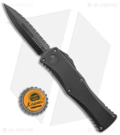 Microtech Hera D/E OTF Auto Knife Shadow DLC (3.1" Black Serr) 702-3 DLCTSH -Blade HQ Shop Microtech Hera DE Auto Knife Shadow DLC Full Serr Black BHQ 146489 jr bottlecap