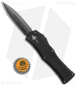 Microtech Hera Custom OTF Automatic Knife Black Aluminum (3" Black DLC SW) -Blade HQ Shop Microtech Hera OTF Auto Double Edge DLC TT SW 122 10 525 MCK BHQ 134085 jr bottlecap