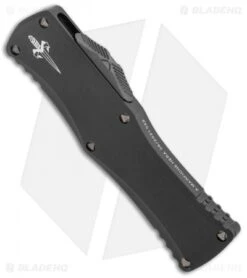 Microtech Hera Custom OTF Automatic Knife Black Aluminum (3" Black DLC SW) -Blade HQ Shop Microtech Hera OTF Auto Double Edge DLC TT SW 122 10 525 MCK BHQ 134085 jr spine