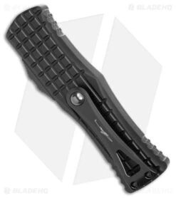 Microtech Hera S/E Frag SS OTF Automatic Knife Black (3" Black Serr) -Blade HQ Shop Microtech Hera SE Frag Partial Serr OTF Auto Black Black BHQ 178764 jr side
