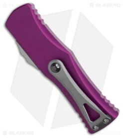 Microtech Hera S/E OTF Automatic Knife Violet (3" Stonewash) 703-11VI -Blade HQ Shop Microtech Hera SE OTF AK Violet 3in SW BHQ 181675 td side