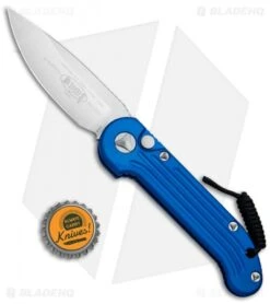 Microtech LUDT Automatic Knife Blue (3.4" Satin) 135-4BL -Blade HQ Shop Microtech LUDT Auto Blue Satin 135 4BL BHQ 72399 jr bottlecap