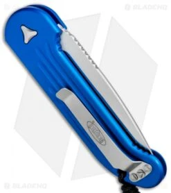 Microtech LUDT Automatic Knife Blue (3.4" Satin) 135-4BL -Blade HQ Shop Microtech LUDT Auto Blue Satin 135 4BL BHQ 72399 jr side