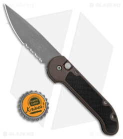Microtech LUDT Automatic Knife Black Aluminum (4" Bead Blasted Serrated ATS-34) 9 Microtech LUDT Automatic Knife Black Aluminum (4" Bead Blasted Serrated ATS-34) -Blade HQ Shop Microtech LUDT Auto No Clip BB Serr BHQ 172991 jr bottlecap
