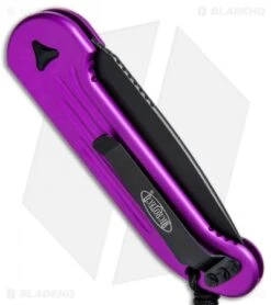 Microtech LUDT Automatic Knife Violet (3.4" Black) 135-1VI -Blade HQ Shop Microtech LUDT Auto Violet Black 135 1VI BHQ 72398 jr side