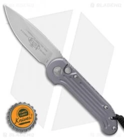 Microtech LUDT Automatic Knife Gray Aluminum (3.4" Stonewash) 135-10GY -Blade HQ Shop Microtech LUDT Automatic Knife Gray 3.4 Apocalyptic135 10APGY BHQ 48921 LS Bottlecap 1