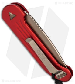 Microtech LUDT Automatic Knife Red (3.4" Bronze) 135-13RD -Blade HQ Shop Microtech LUDT Automatic Knife Red 3in Bronze BHQ 50130 td side