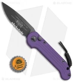 Microtech LUDT Automatic Knife Purple (3.4" Black Serr) 135-2PU -Blade HQ Shop Microtech LUDT Prpl Black Serr 135 2PU BHQ 69023 jr bottlecap