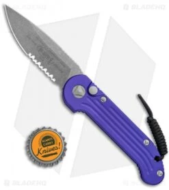 Microtech LUDT Automatic Knife Purple (3.4" Apocalyptic) 135-11APPU -Blade HQ Shop Microtech LUDT Standard Purple Apocalyptic Serr 135 11APPU BHQ 111434 jr bottlecap