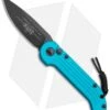 Microtech LUDT Automatic Knife Turquoise (3.4" Black) 135-1TQ -Blade HQ Shop Microtech LUDT Turq Black 135 1TQ BHQ 69020 jr 1